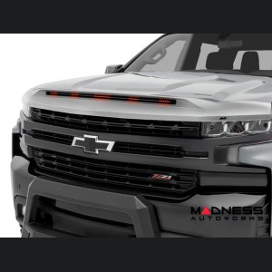 Chevrolet Silverado 1500 Hood Shield - AVS Aeroskin Pro - Low Profile w/ Lights - Silver Ice Metallic